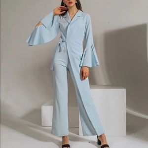 Flare leg jumpsuit in sky blue colour, size S